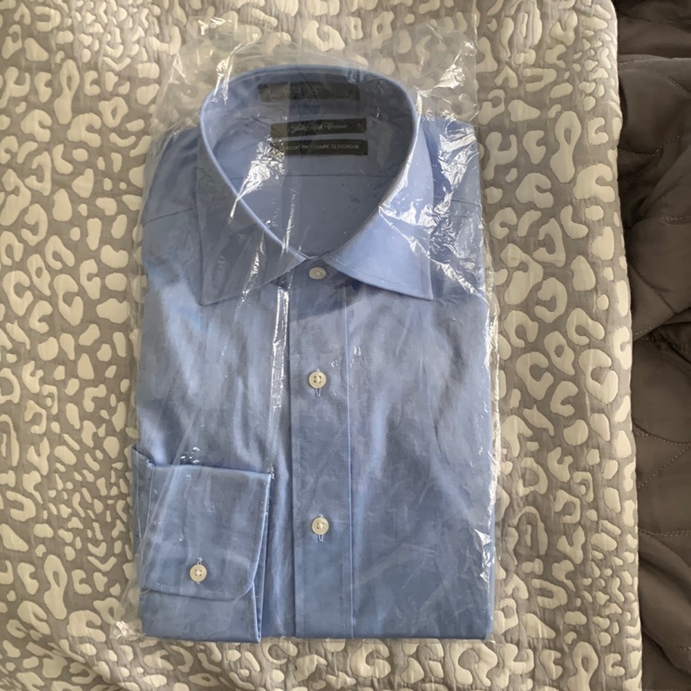 Saks Fifth Avenue Blue Dress Shirt - Brand New - 32/33 - 15 1/2